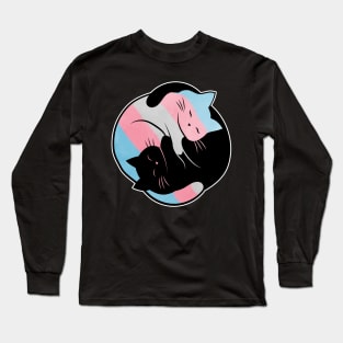 Transgender Yin Yang Cat Long Sleeve T-Shirt